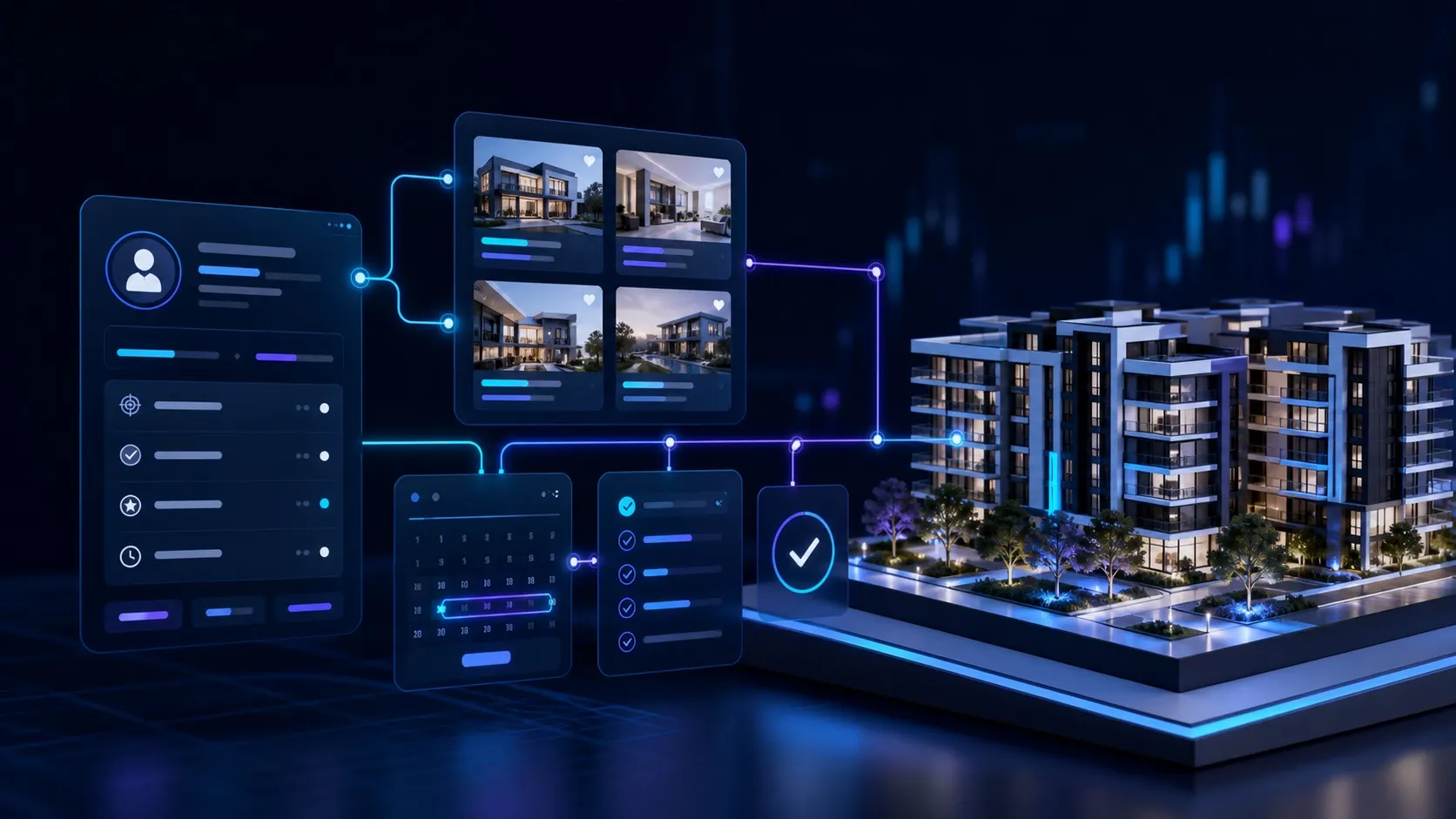 Sistema inmobiliario conectado con prospectos, propiedades y agenda de visitas